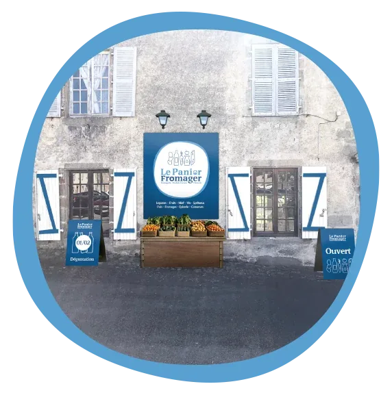 Devanture du magasin Le Panier Fromager à Compreignac